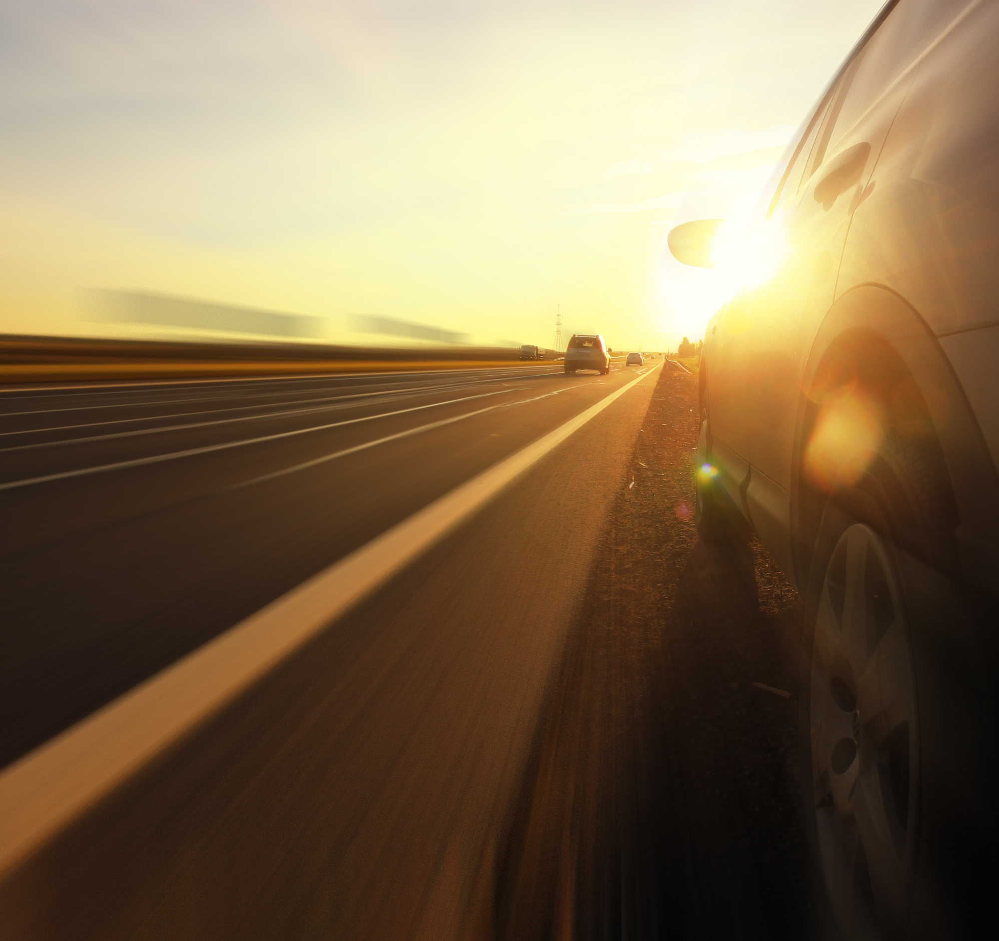 Autumn highway travel cars blur Autumn highway travel cars blur
